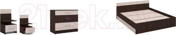 Изображение товара Комплект мебели для спальни Империал Алена (венге/дуб молочный)