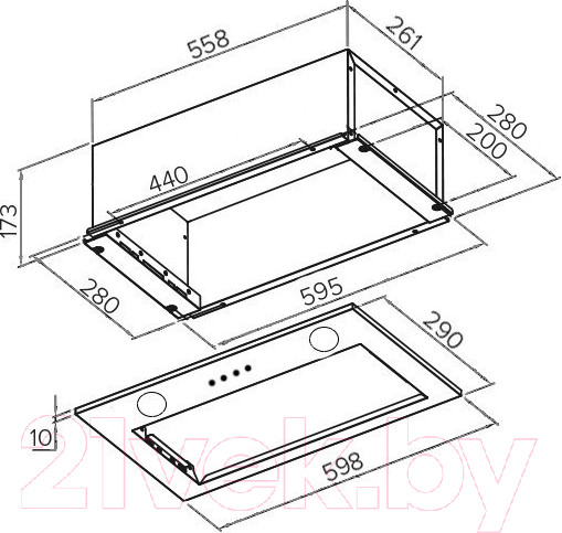 Изображение товара Вытяжка скрытая Germes York 60 (черный)