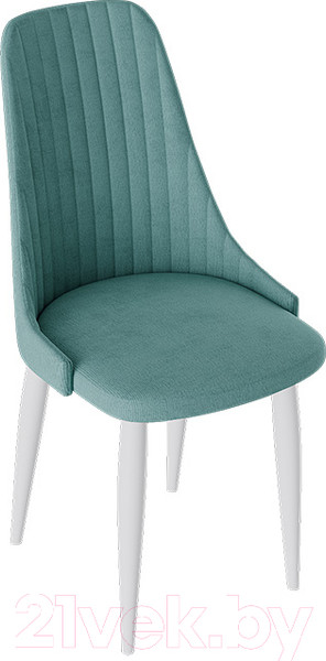 Изображение товара Стул ТриЯ Франк исп.2 ДП2-30 конус (белый матовый/микровелюр аквамарин)