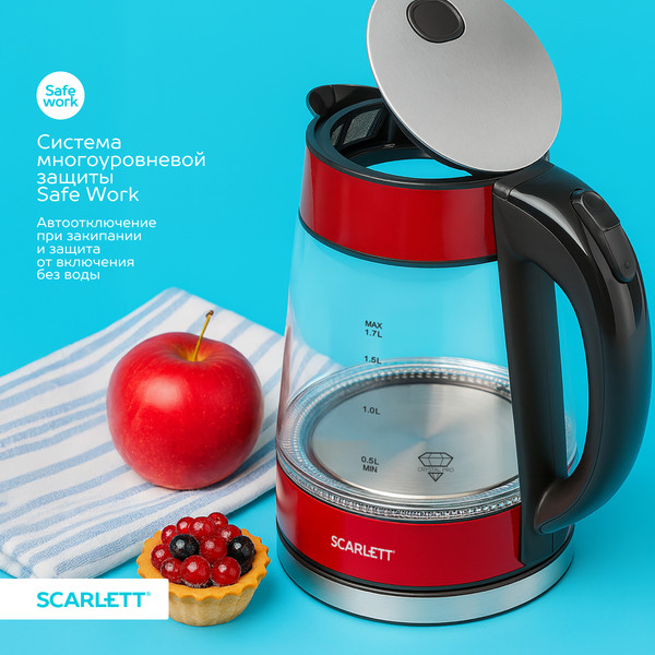 Изображение товара Электрочайник Scarlett SC-EK27G79 (красный)