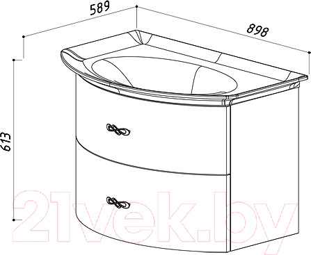 Изображение товара Тумба с умывальником Belux Версаль НП80-02 (белый)
