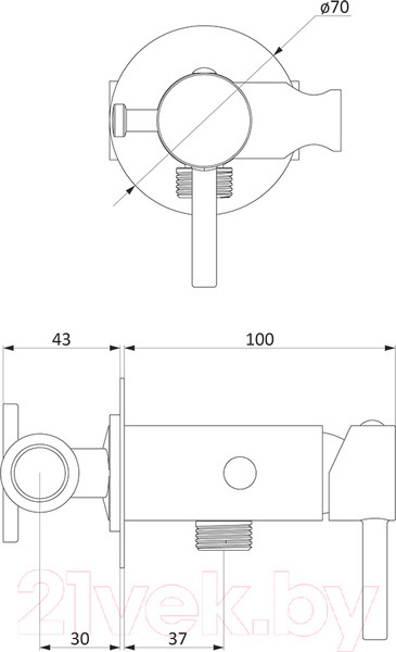 Изображение товара Гигиенический душ со смесителем RedBlu by Damixa Option 211000000