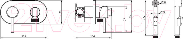 Изображение товара Гигиенический душ со смесителем RedBlu by Damixa Option 212000000