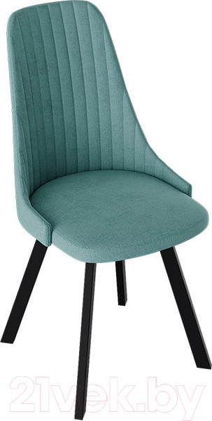 Изображение товара Стул ТриЯ Франк исп.2 ДП2-30 паук (черный матовый/микровелюр аквамарин)