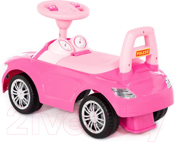 Изображение товара Каталка детская Полесье  SuperCar №1 со звуковым сигналом  / 84477 (розовый)