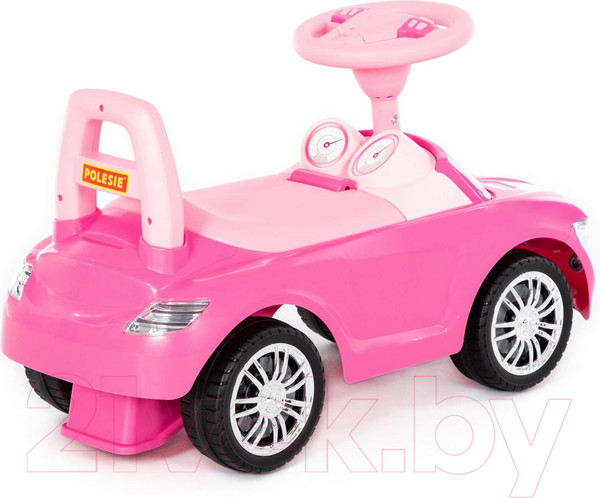 Изображение товара Каталка детская Полесье  SuperCar №1 со звуковым сигналом  / 84477 (розовый)