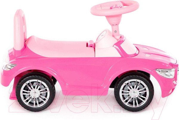 Изображение товара Каталка детская Полесье  SuperCar №1 со звуковым сигналом  / 84477 (розовый)