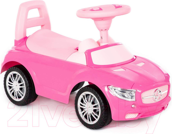 Изображение товара Каталка детская Полесье  SuperCar №1 со звуковым сигналом  / 84477 (розовый)