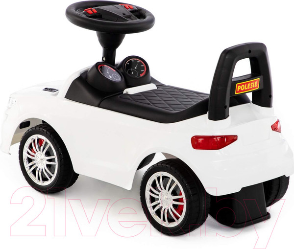 Изображение товара Каталка детская Полесье автомобиль SuperCar №6 со звуковым сигналом / 84606 (белый)