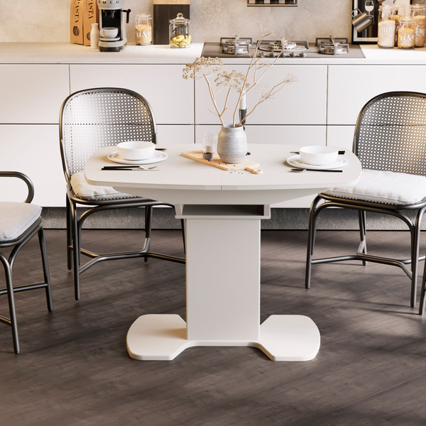 Изображение товара Обеденный стол ТриЯ Портофино СМ(ТД)-105.01.11(1) (бежевый/стекло бежевое матовое Lux)