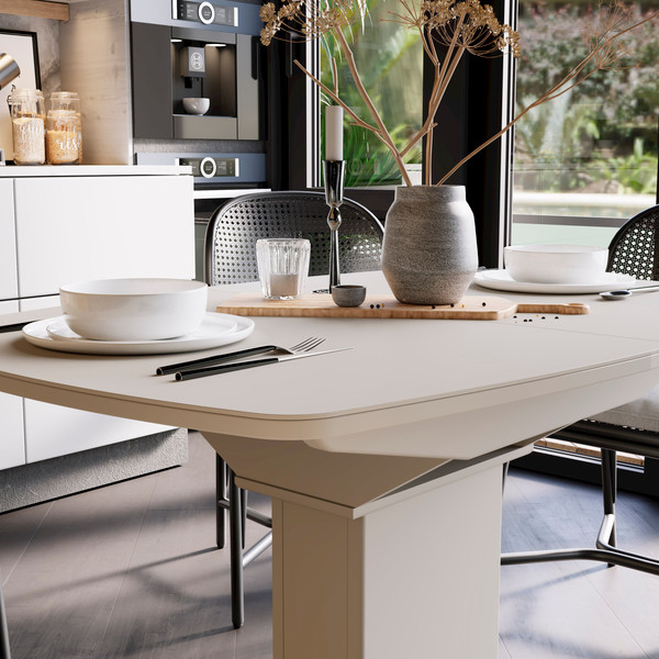 Изображение товара Обеденный стол ТриЯ Портофино СМ(ТД)-105.01.11(1) (бежевый/стекло бежевое матовое Lux)