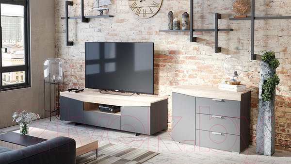 Изображение товара Тумба ТриЯ ТВ тип 1 (дуб сонома/графит серый)