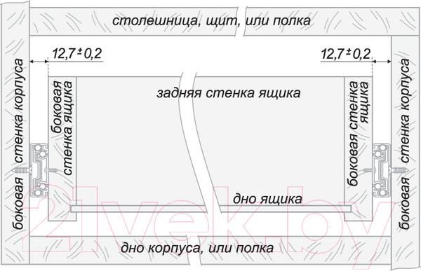 Изображение товара Комплект направляющих мебельных Boyard DB4501Zn/250