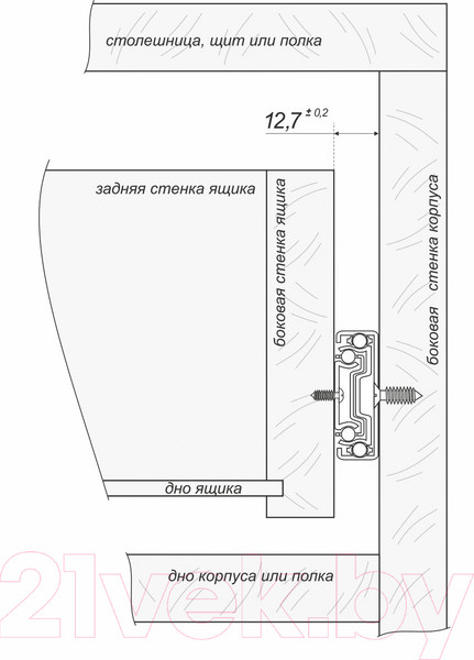 Изображение товара Комплект направляющих мебельных Boyard Satellite DB4505Zn/350