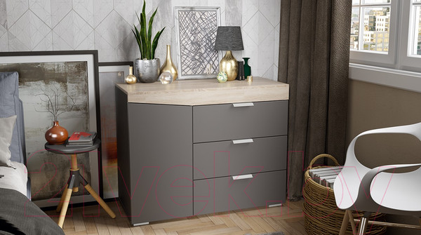 Изображение товара Тумба ТриЯ Тип 1 (дуб сонома/графит серый)