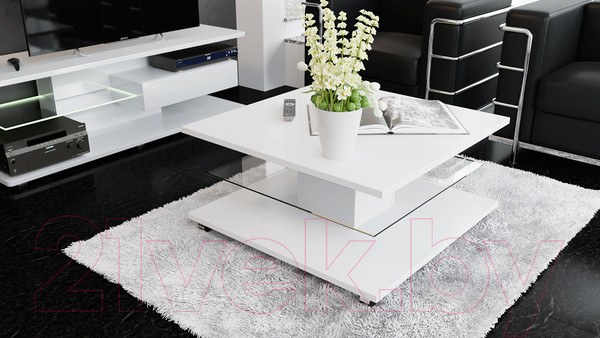 Изображение товара Журнальный столик ТриЯ Diamond тип 1 (белый глянец)