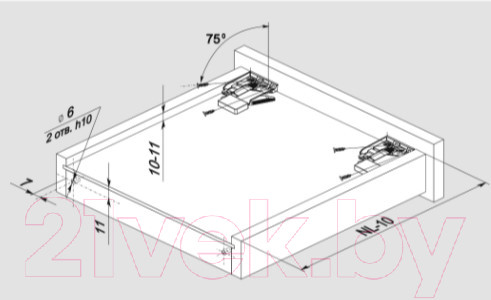 Изображение товара Комплект направляющих мебельных Boyard Push DB8886Zn/300