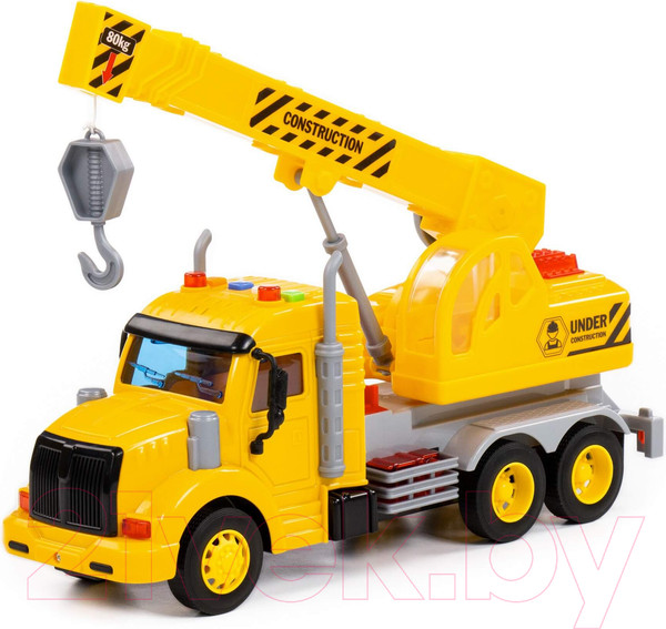 Изображение товара Кран игрушечный Полесье Профи со звуком и светом / 86600 (инерционный, желтый)