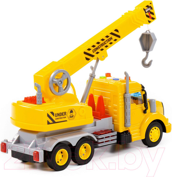 Изображение товара Кран игрушечный Полесье Профи со звуком и светом / 86600 (инерционный, желтый)