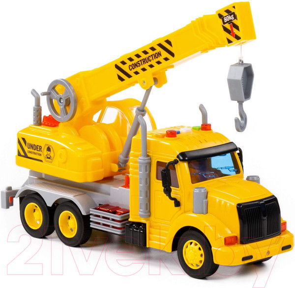 Изображение товара Кран игрушечный Полесье Профи со звуком и светом / 86600 (инерционный, желтый)