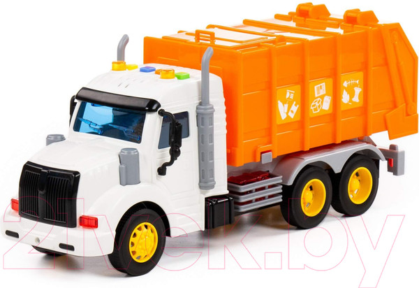 Изображение товара Автомобиль игрушечный Полесье Профи. Коммунальный со звуком и светом / 86501 (инерционный, оранжевый)