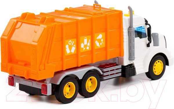 Изображение товара Автомобиль игрушечный Полесье Профи. Коммунальный со звуком и светом / 86501 (инерционный, оранжевый)