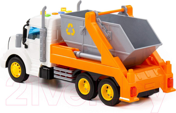Изображение товара Мусоровоз игрушечный Полесье Профи / 86266 (инерционный, оранжевый)