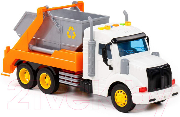 Изображение товара Мусоровоз игрушечный Полесье Профи / 86266 (инерционный, оранжевый)