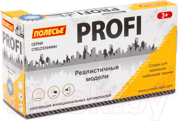 Изображение товара Мусоровоз игрушечный Полесье Профи / 86266 (инерционный, оранжевый)