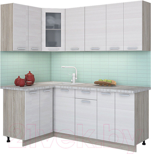 Изображение товара Кухонный гарнитур Интерлиния Мила 12x20 (вудлайн кремовый/опал светлый)