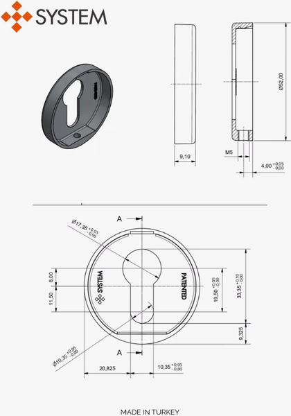 Изображение товара Накладка на цилиндр System Круглая ET AL6 (матовый черный)