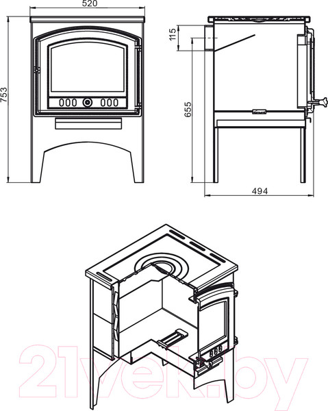 Изображение товара Печь отопительно-варочная Везувий В10