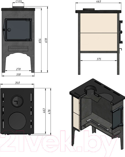 Изображение товара Печь отопительно-варочная Везувий В5