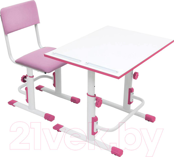 Изображение товара Парта Polini Kids Simple М1 (белый/розовый)