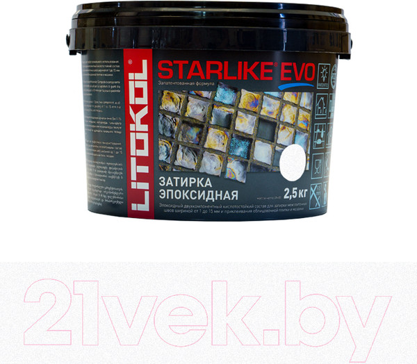 Изображение товара Фуга эпоксидная Litokol Эпоксидная Starlike Evo S.100 (2.5кг, экстра белый)