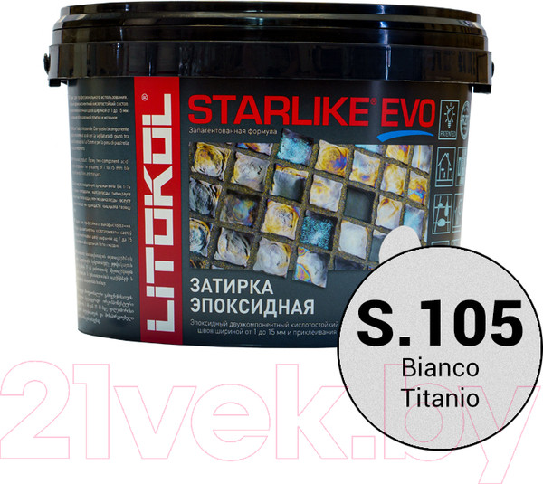 Изображение товара Фуга эпоксидная Litokol Эпоксидная Starlike Evo S.105 (2.5кг, титан)