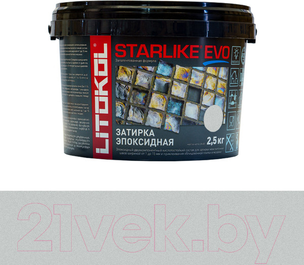 Изображение товара Фуга эпоксидная Litokol Эпоксидная Starlike Evo S.110 (2.5кг, серый перламутр)