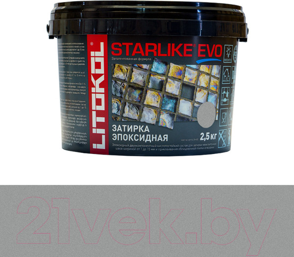 Изображение товара Фуга эпоксидная Litokol Эпоксидная Starlike Evo S.115 (2.5кг, серый шелк)