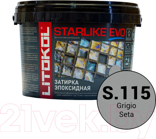 Изображение товара Фуга эпоксидная Litokol Starlike Evo S.115 (5кг, серый шелк)