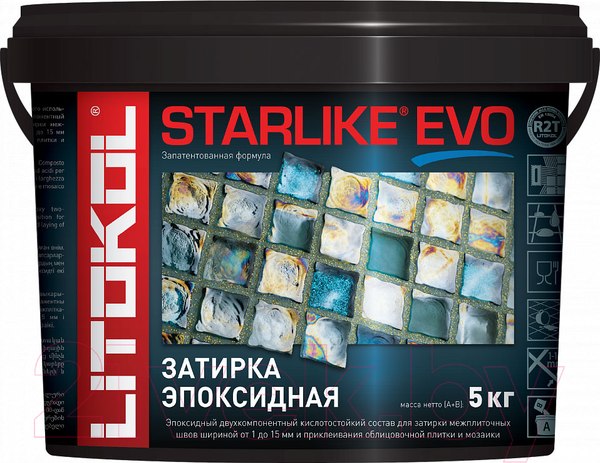 Изображение товара Фуга эпоксидная Litokol Эпоксидная Starlike Evo S.125 (5кг, серый цемент)