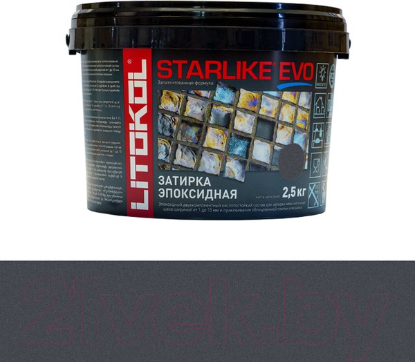 Изображение товара Фуга эпоксидная Litokol Эпоксидная Starlike Evo S.140 (2.5кг, графит)