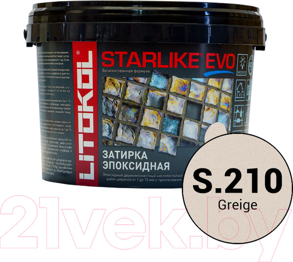 Изображение товара Фуга эпоксидная Litokol Эпоксидная Starlike Evo S.210 (2.5кг, серо-бежевый)