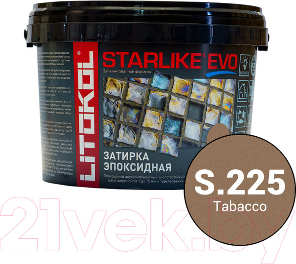 Изображение товара Фуга эпоксидная Litokol Эпоксидная Starlike Evo S.225 (2.5кг, табачный)