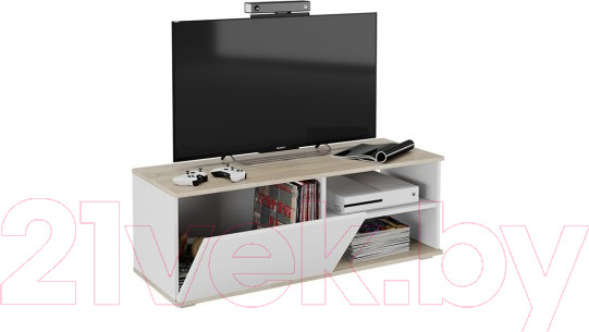 Изображение товара Тумба ТриЯ ТВ Diamond тип 7 КМ+02.68.000.007 (дуб сонома/белый)