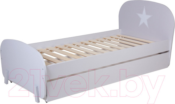 Изображение товара Односпальная кровать Polini Kids Mirum 1915 c ящиком (серый/серый)