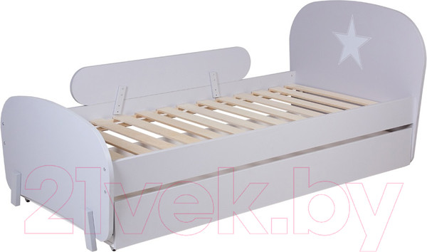 Изображение товара Односпальная кровать Polini Kids Mirum 1915 c ящиком (серый/серый)