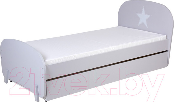 Изображение товара Односпальная кровать Polini Kids Mirum 1915 c ящиком (серый/серый)