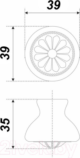 Изображение товара Ручка для мебели Boyard Ceramica RC107AB.4/W