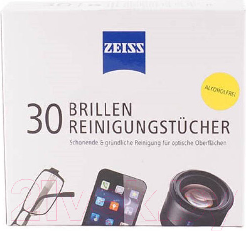 Изображение товара Комплект салфеток для очистки очковых линз Zeiss Универсальные чистящие (30шт)