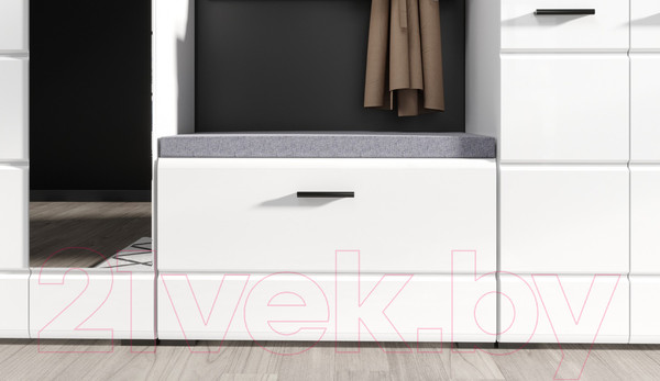 Изображение товара Тумба в прихожую Империал Йорк (белый жемчуг/белый глянец)